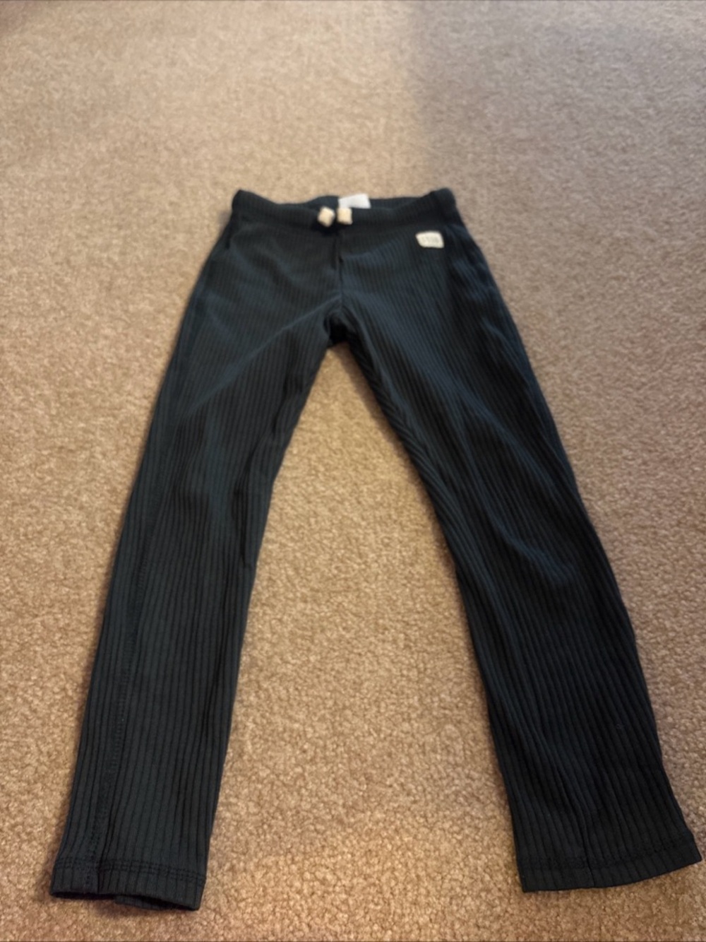 Zara Girls 5/6 Cm 116 Black Ribbed Legging Pant